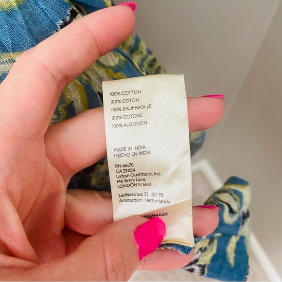 Free People Kauai Getaway Printed Tunic Blue/Green Sz Small - Picture 8 of 11